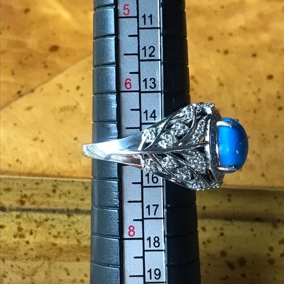 Natural Ceruleite Sterling Silver Ring Size 7 - Picture 6 of 8